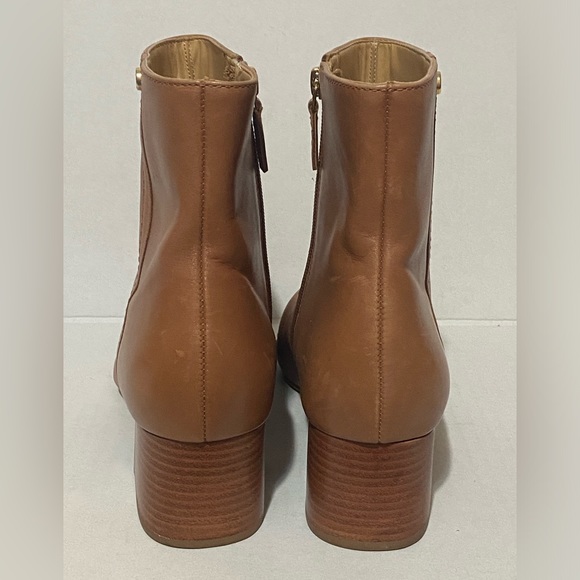 Talbots Harlow Ankle Leather Boots-Size10.5- in chestnut Zip up block heel - Picture 4 of 12